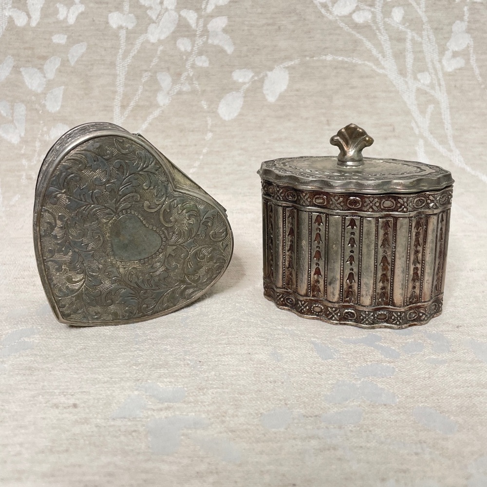 Vintage Silver Plated Lined Jewelry Box Godinger set - Picture 7 of 8